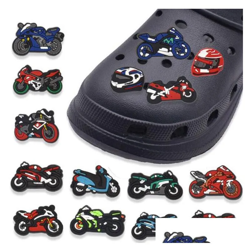  motorcycle croc shoe charms pvc cartoon shoecharms buckle fashion shoe accessories clog charm decoration button pin