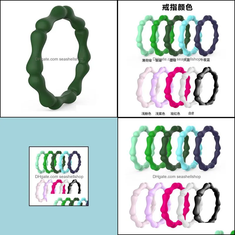 fashion food grade fda silicone rings hypoallergenic flexible 3mm bamboo silicone finger rings for women wedding rubber bands