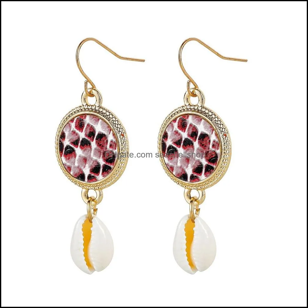 fish scale sea shell pendant earrings gold color statement earrings for women weddings party irregular geometric jewelry gift