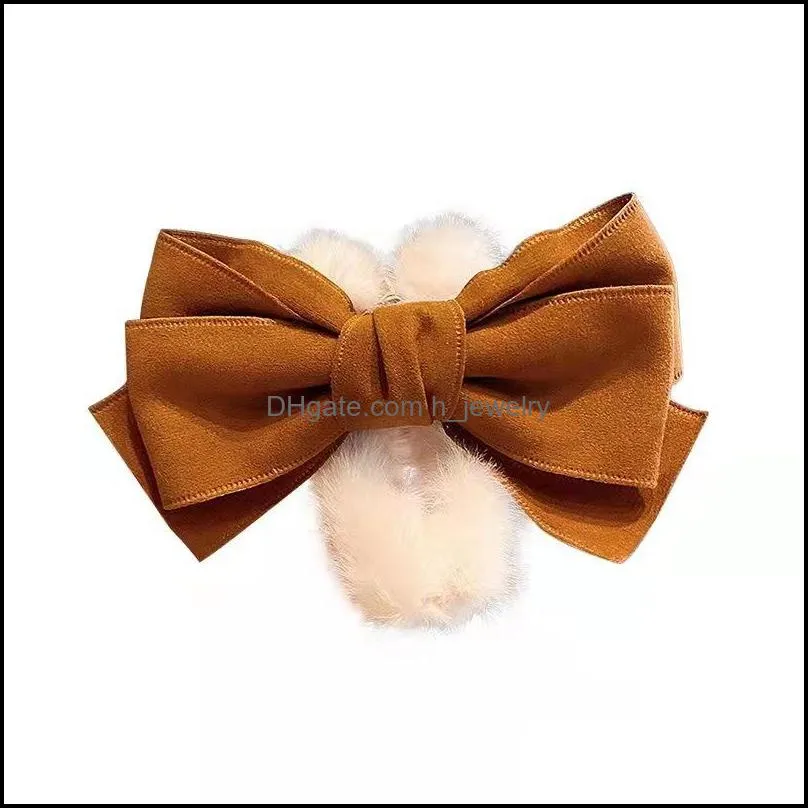 barrettes large bow back head plush dish hair clips female autumn winter headdress clip shark 82 e3