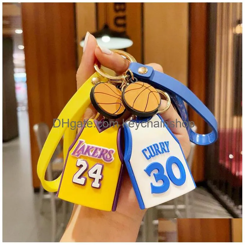 creative cartoon cute basketball doll keychain pendant dolls couple accessories leather strap car key chain bag ornaments