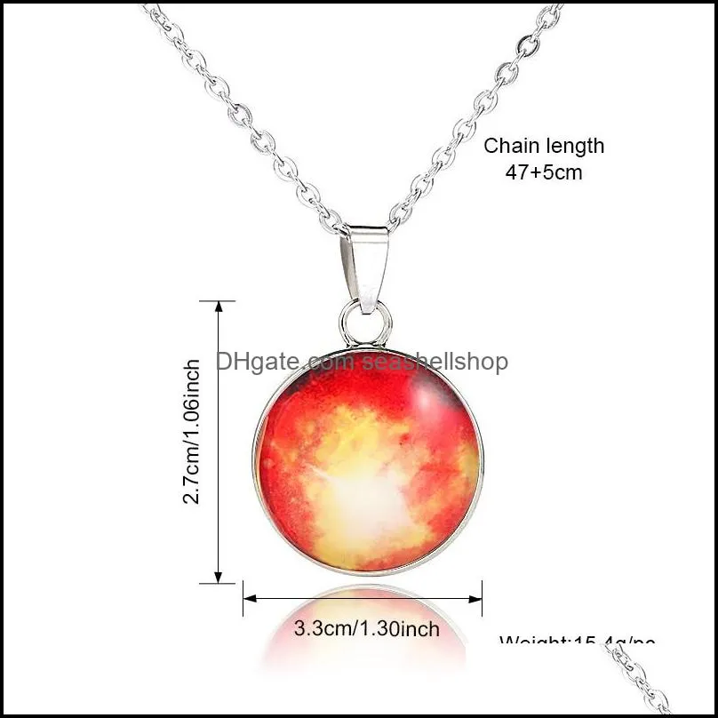 nebula necklace doublesided gemstone time pendant star sky solar system jewelry space universe necklace milky way jewelry for women