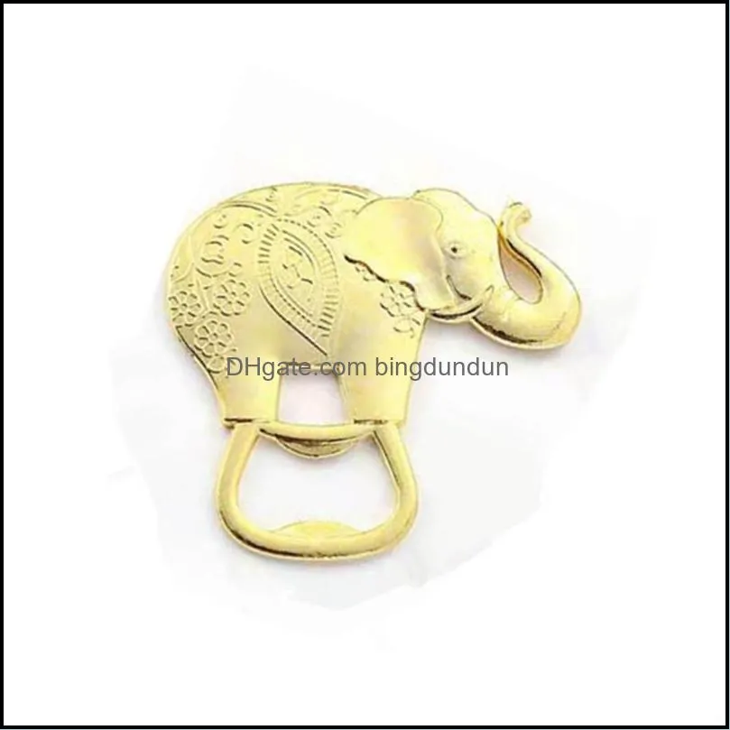 500pcs/lot lucky golden elephant bottle opener gold wedding favors party giveaway gift for guest paa12896