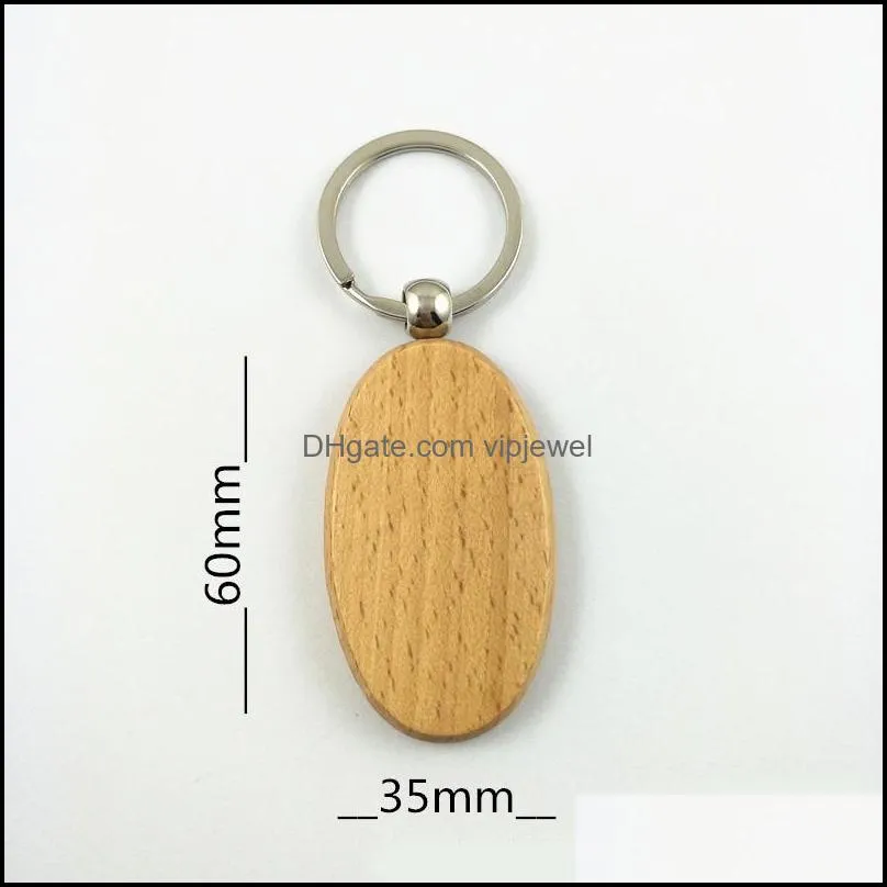 simple style wood keychains car keyrings round square heart rectangle shape key pendant diy wooden keychain handmade gift d274l