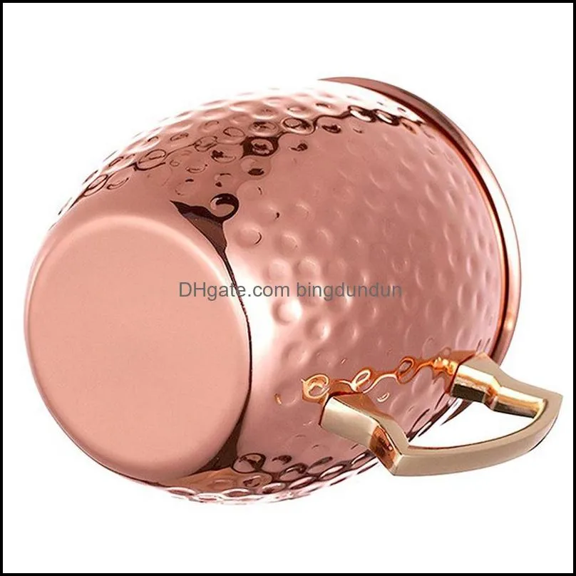 moscow mule mug copper mug 18oz stainless steel beer cup rose gold hammered copper plated cup cocktail drinkware coffee cups vt1669