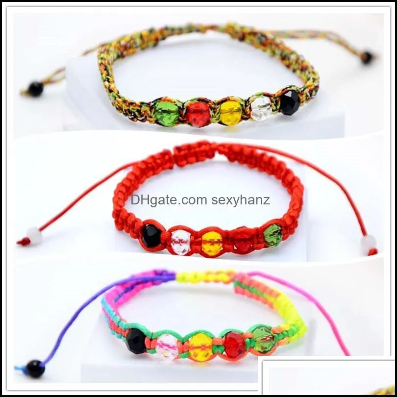 handwoven crystal colorful rope bracelet benming year red rope bracelet jewelry