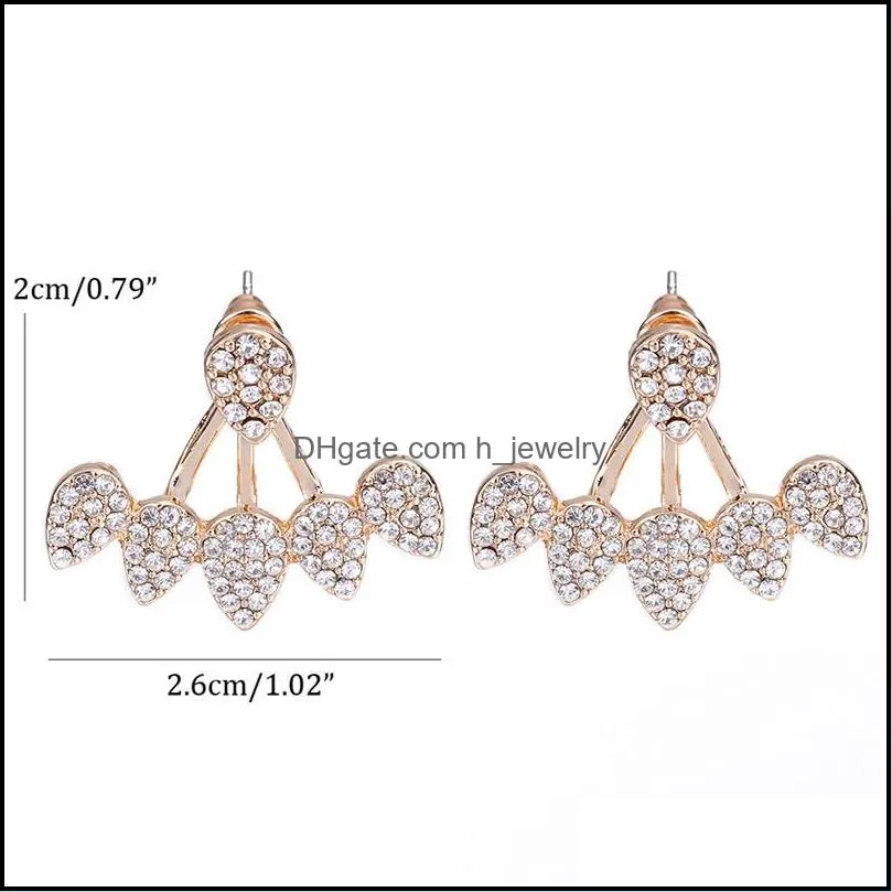  cute small flower leaf earrings fashion silver gold rose gold alloy jewelry pearl stud earrings for women girls gift wholesalez