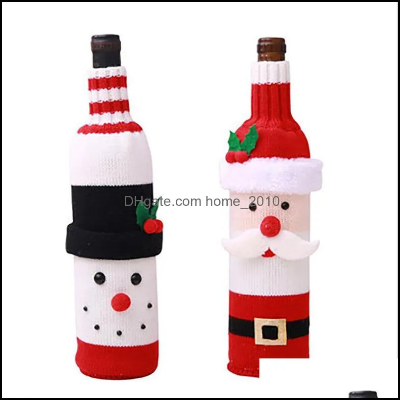 christmas decorations santa claus gift bags wine bottle cover xmas dinner party table snowman bag decoration wy1391