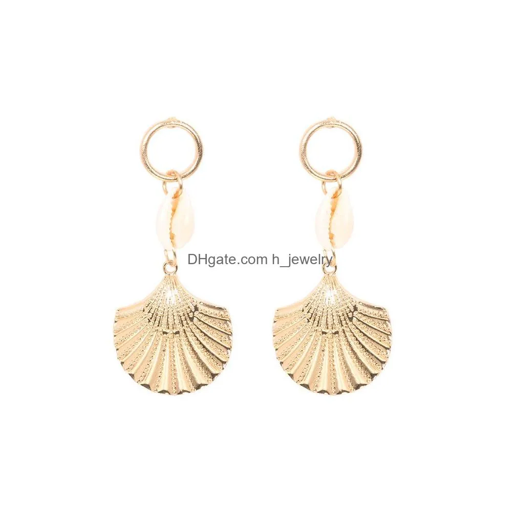 europe fashion jewelry womens shell earring scallop dangle stud earrings