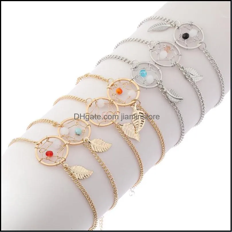 dream catcher bracelet fashion womens leaf adjustable european and american bracelets wholesale 3669 q2