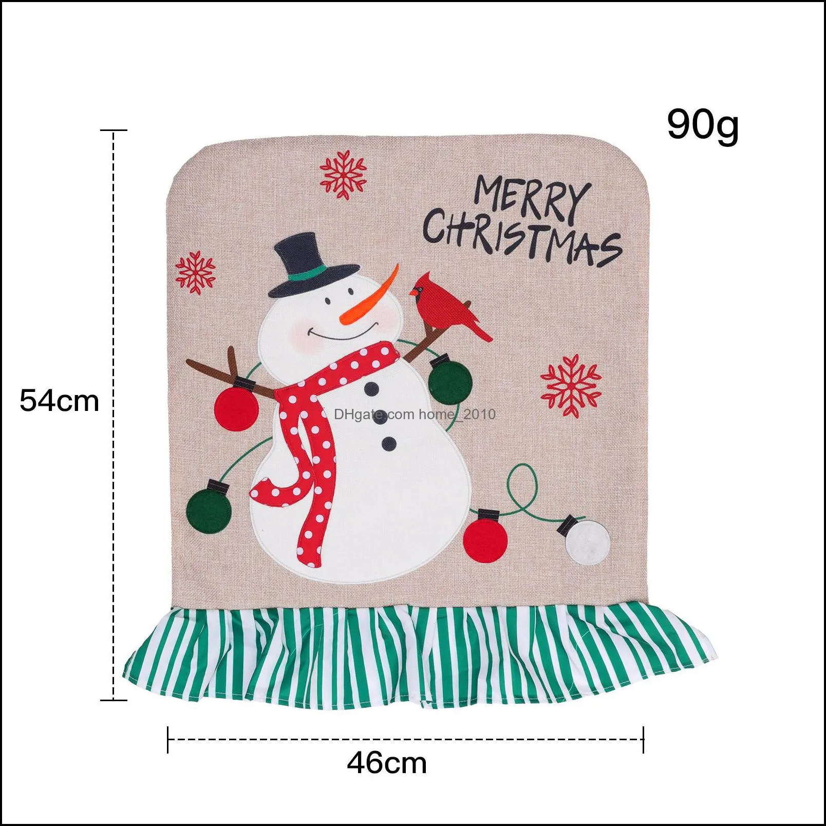 christmas decoration chair cover back case snowman reindeer elk table houseware decorations party favor xmas supplies yfa3052