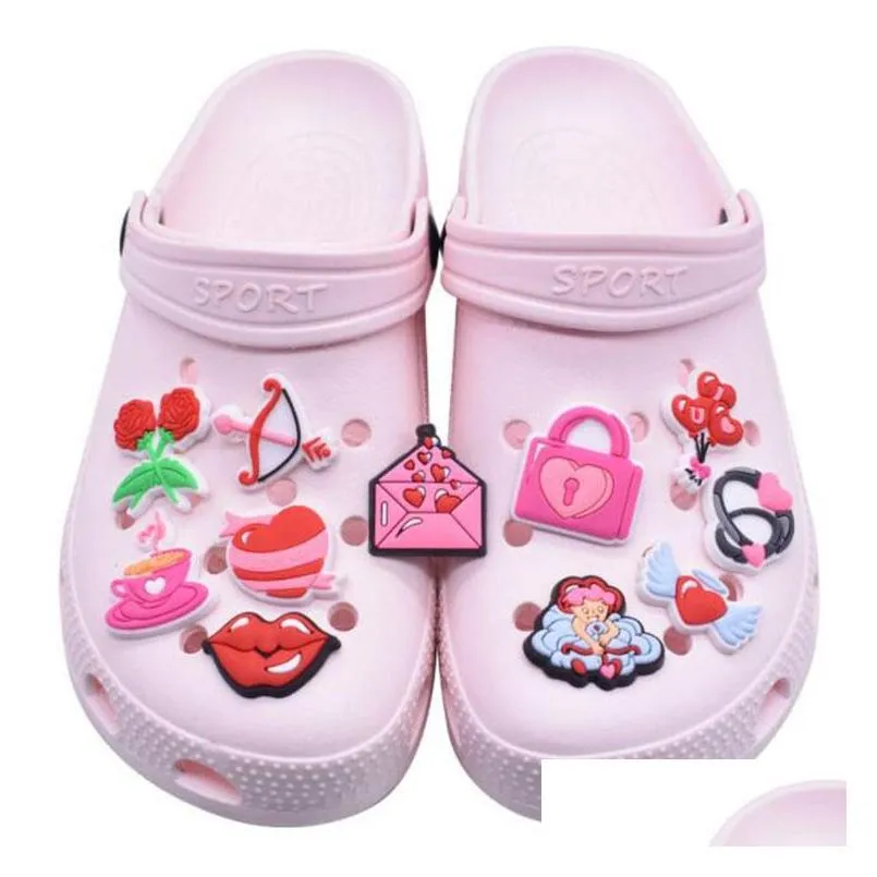  styles croc shoe decoration buckle pvc soft rubber shoes flower shoe buckles cartoon wristband oranment gift