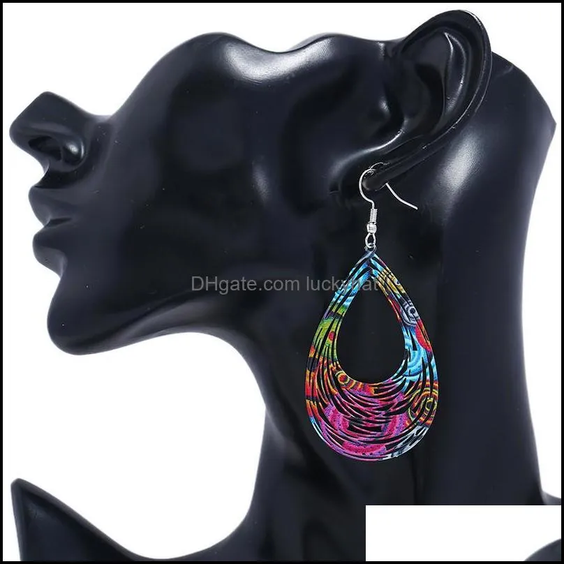  fashion computer film earrings spiral simple paragraph hollow carved stainless steel long earrings for women colorful dangle