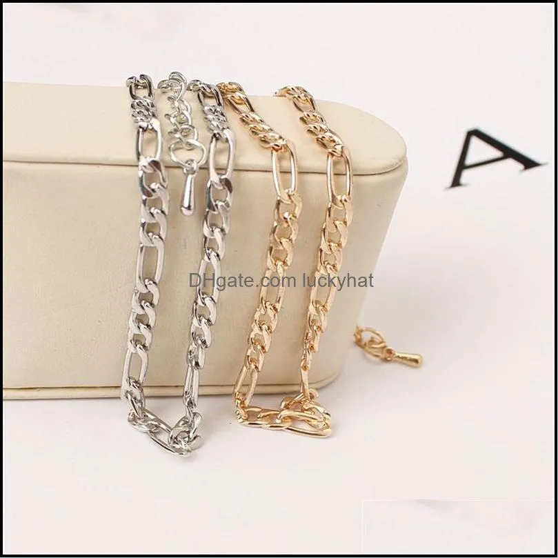 european and american foreign trade jewelry fashion simple and versatile metal chain ladies anklet c3