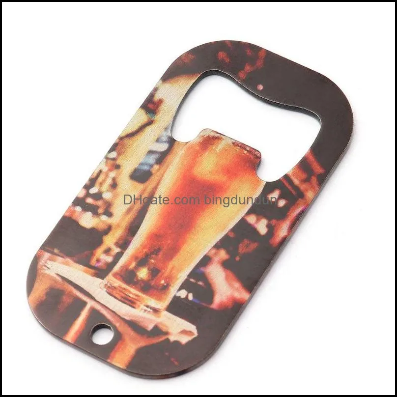 sublimation blank beer bottle opener heat transfer metal dog tag corkscrew diy creative gift paf13096