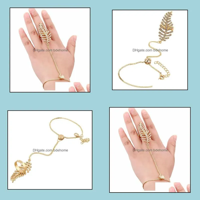 charm bracelet hollow finger ring bangle slave diamond chain gold bracelet bdehome