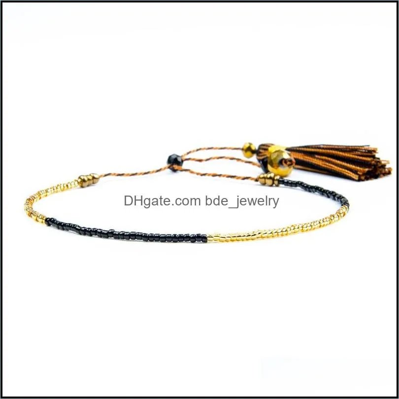  arrival miyuki beaded tassel bracelets for women boho mini crystal handmade strand bracelet adjustable friendship trendy jewelry