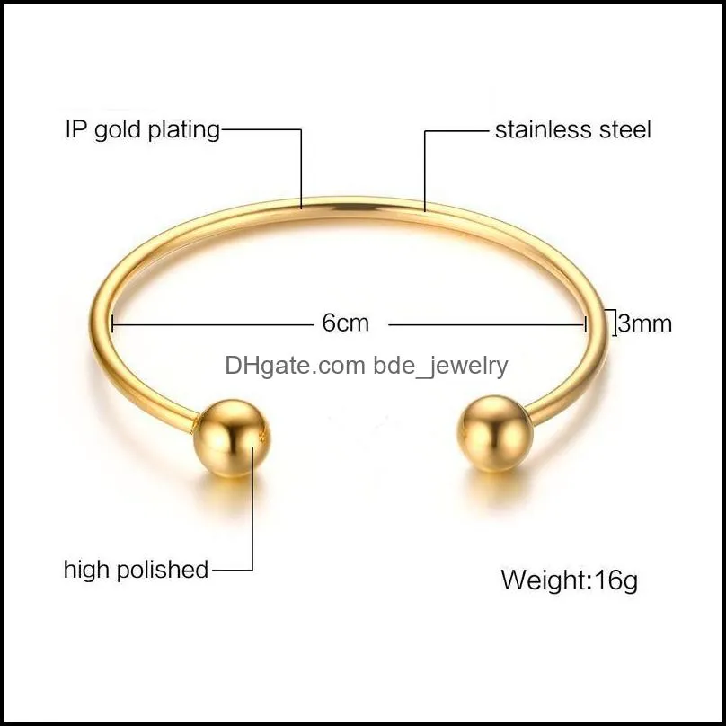  fashion 3mm signature open size bangle bracelet for women gold rose gold stainless steel cuff bracelet charm valentines day jewelry