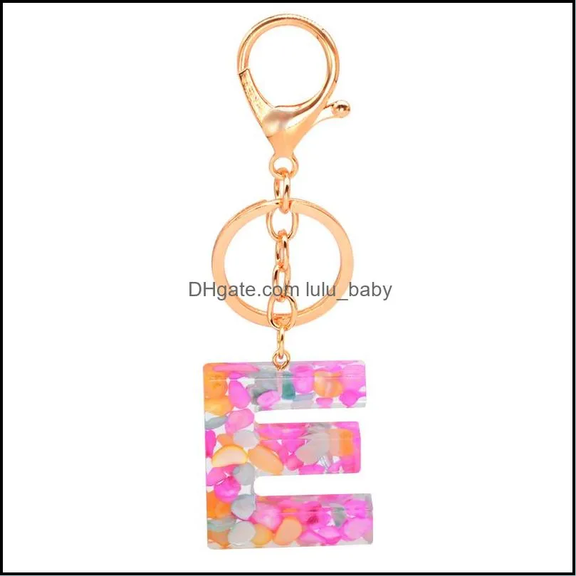 acrylic 26 letters keychain for women az capital keyring resin alphabet pendant keyfobs charm jewelry accessories p308fa