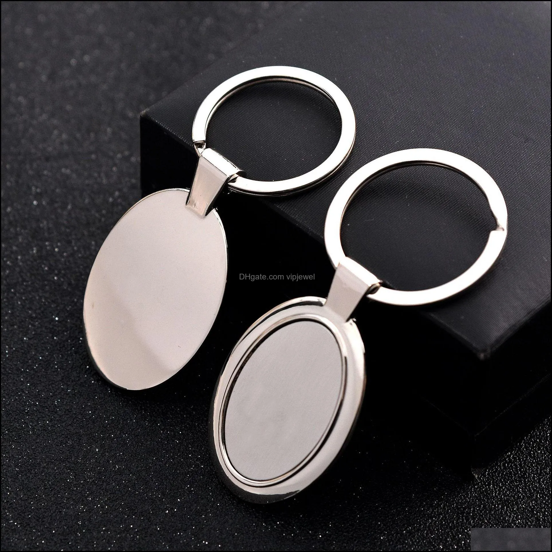 stainless steel metal blank keychain fashion geometry shape pendant keyring holder for men car key chains a142z