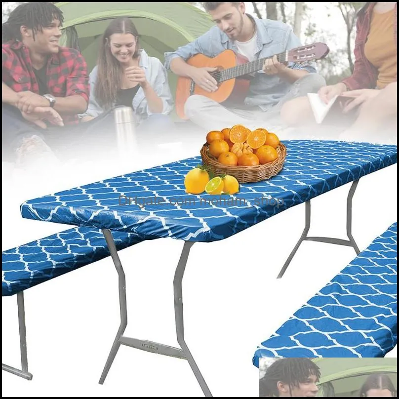 table cloth comfortable easy clean outdoor picnic waterproof dining room polyester universal park indoor bench cover home decor