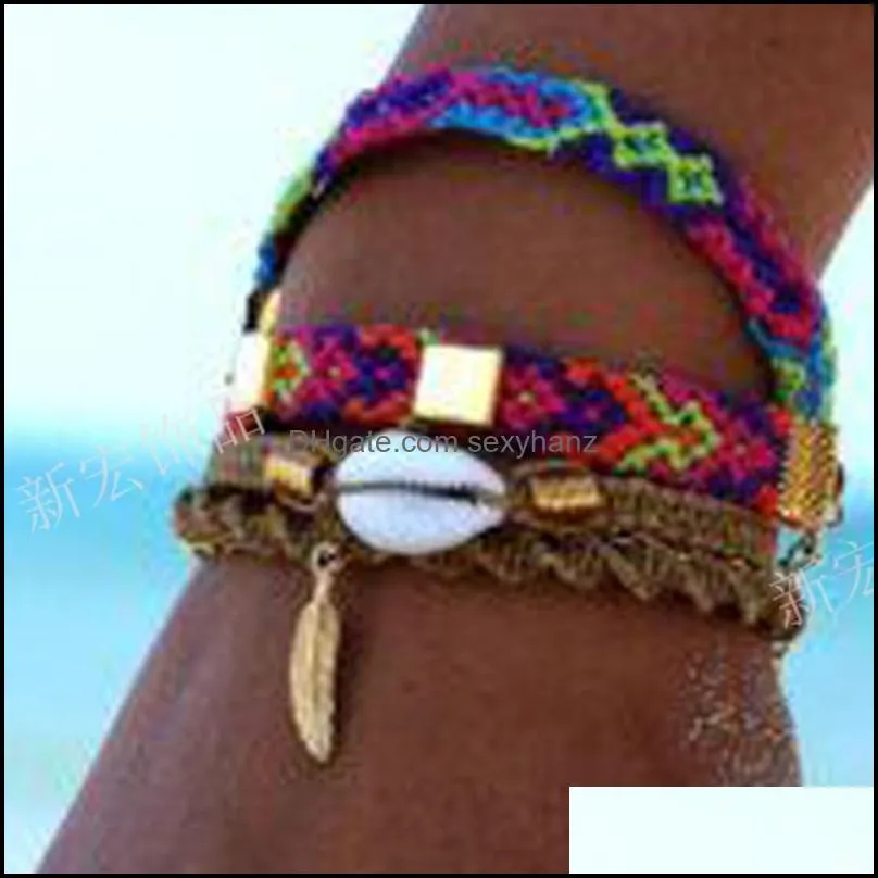 woven bracelet nepalese national wind hand braided rainbow friendship bracelet