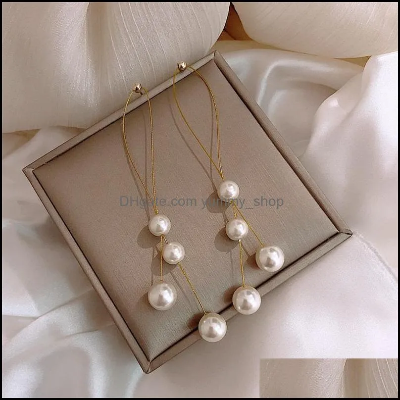 korean earings fashion jewelry light luxury high quality earrings simulation pearl long earrings wholesale earrings for women 782 r2