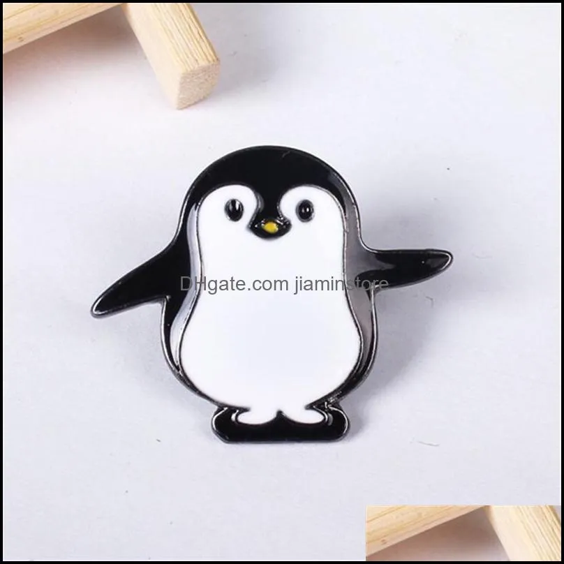 pin brooches harajuku alloy enamel kawaii white black penguin badges lapel pins safe brooch scarf cool boy women jewelry gifts 69 e3