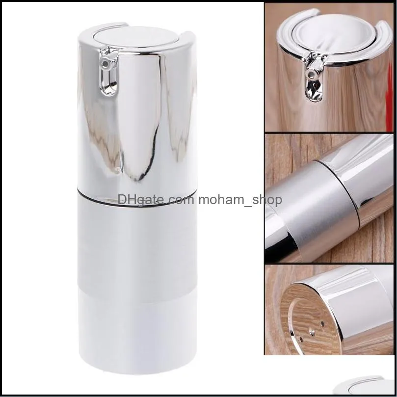 15ml 30ml 50ml silver empty airless bottle cosmetic lotion plastic pump container bottles travel tool 11 storage jars