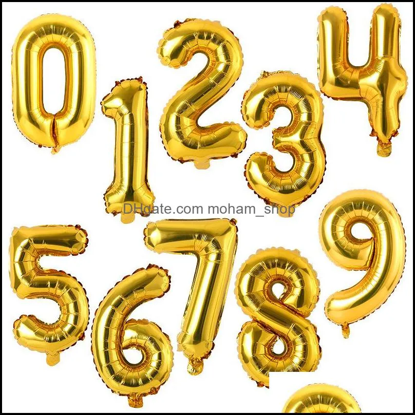 16 inch balloon letter and number balloons gold silver inflatable balloons birthday wedding decoration event supplies party decoration