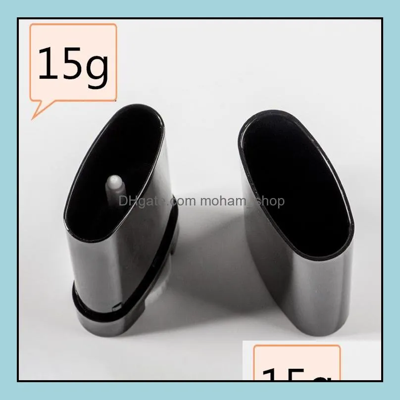 wholesale 15g plastic empty diy oval lip balm tubes portable deodorant containers black lipstick tubes fashion sn2316