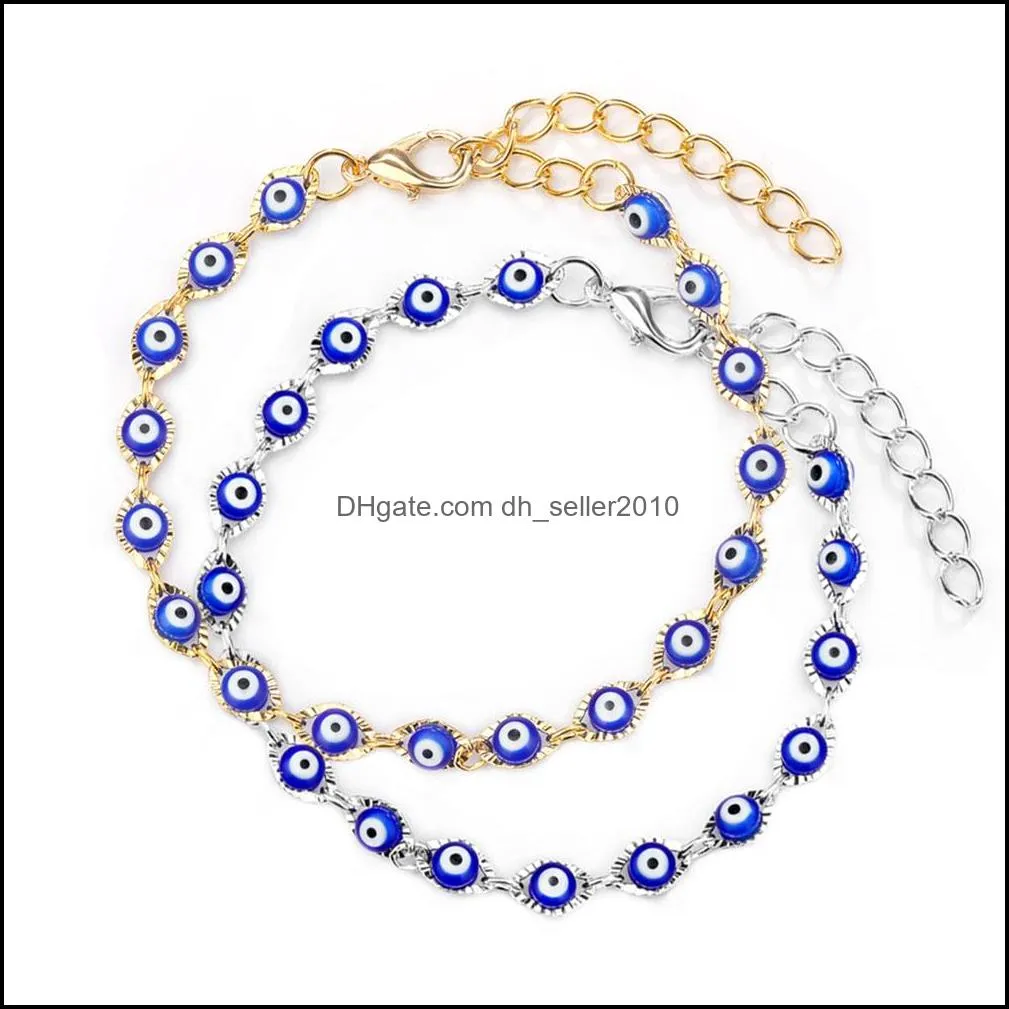 turkish evil eye chain bracelets women handmade lucky blue eyes female charm fashion bracelet friendship jewelry