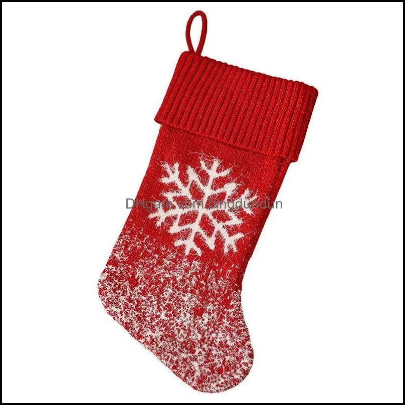 knitted wool christmas stockings 42cmx19cm large xmas socks red fireplace decorative items pab11371
