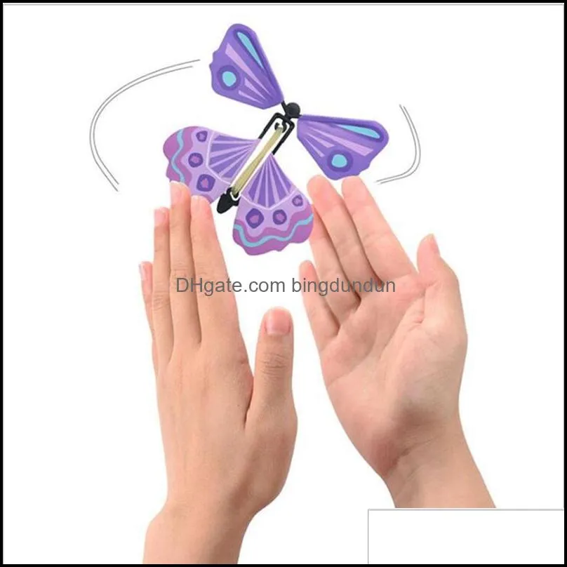 3d magic flying butterfly diy novel toy various playing methods props tricks party favor jja152