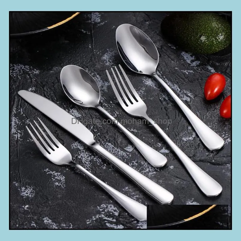 dinner set dinnerware 5 piece flatware sets stainless steel cutlery setwholesale knife dessert spoon fork sn4273