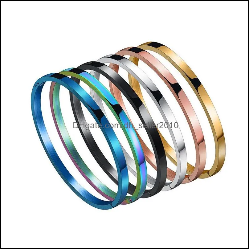 6 colors cool gold silver stainless steel link bracelets bangles for men women bracelet wide 4mm/6mm/8mm