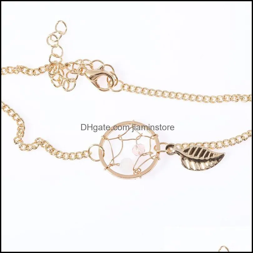 dream catcher bracelet fashion womens leaf adjustable european and american bracelets wholesale 3669 q2