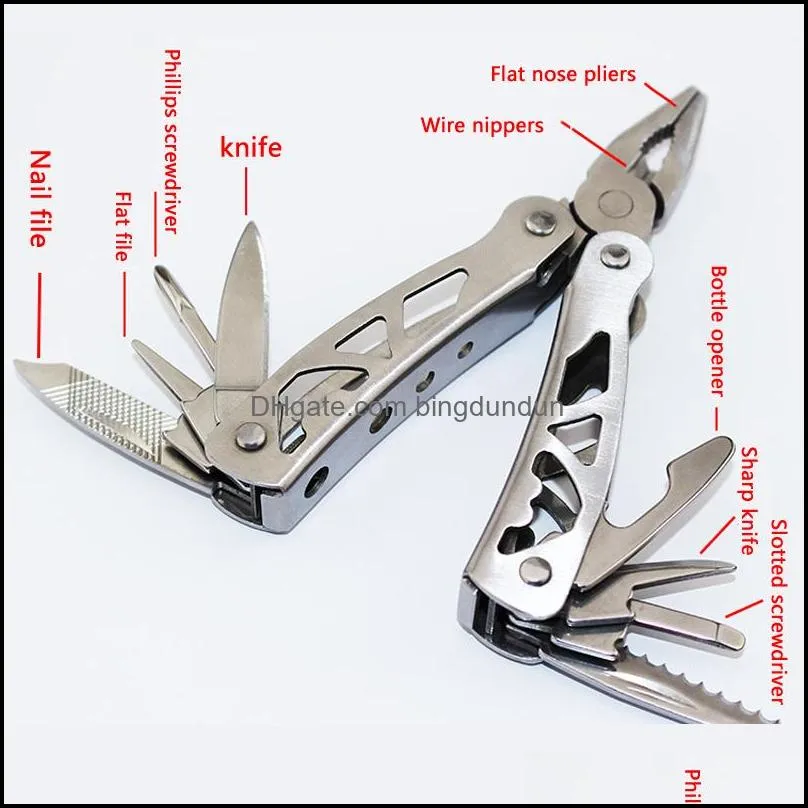 multi function pocket folding tools plier knife bottle opener screwdriver outdoor portable stainless steel combination pliers dbc