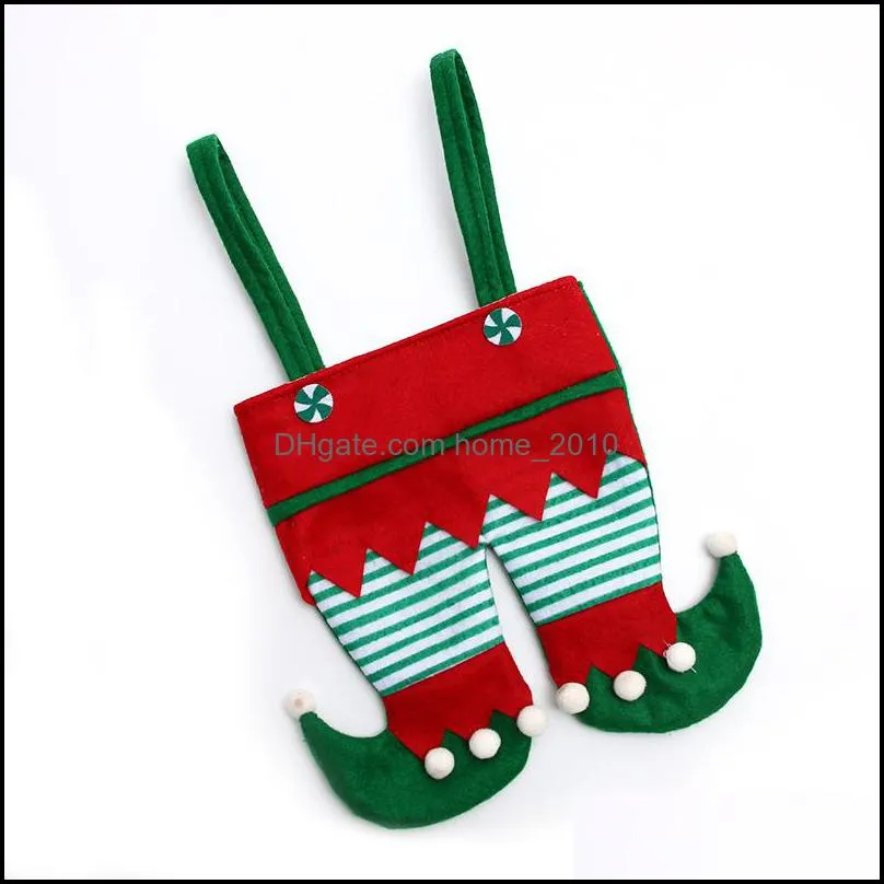 christmas candy bag elf elk pants treat pocket home party gifts decor xmas gift holders festival accessories wy1415