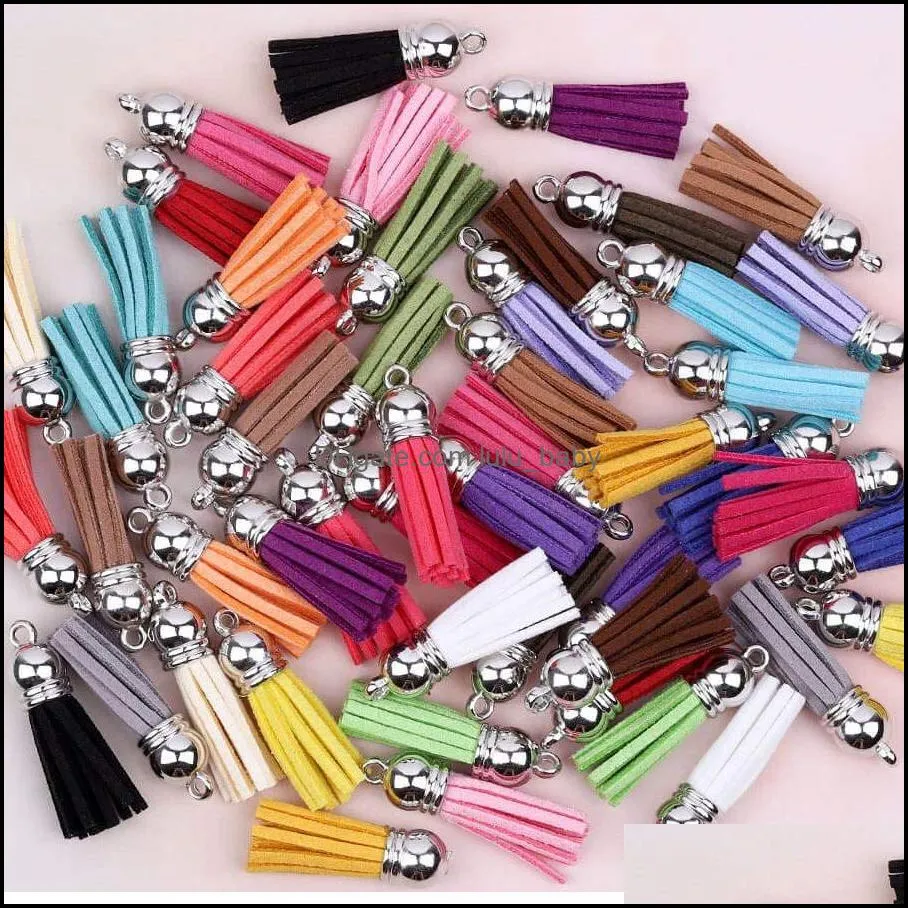 200pcs leather tassel pendant keychain jewelry making kit women bag car key ring with chain for diy crafts supplies q396fz