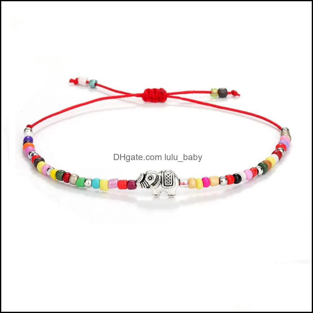 evil blue eye bracelet sead bead lucky bohemian animal turtle eyes charm bracelets adjustable rope chain jewelry