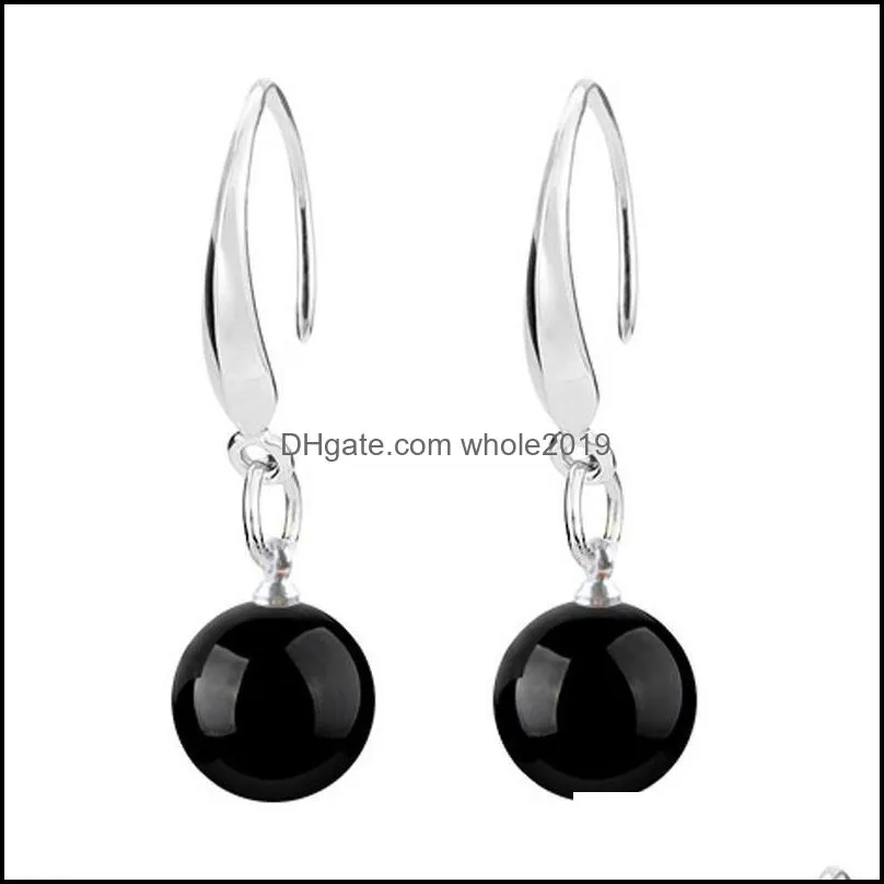 earrings for woman fashion jewelry beautifully 925 sterling silver beads hook dangle earrings gemstone korean earring crystal drop