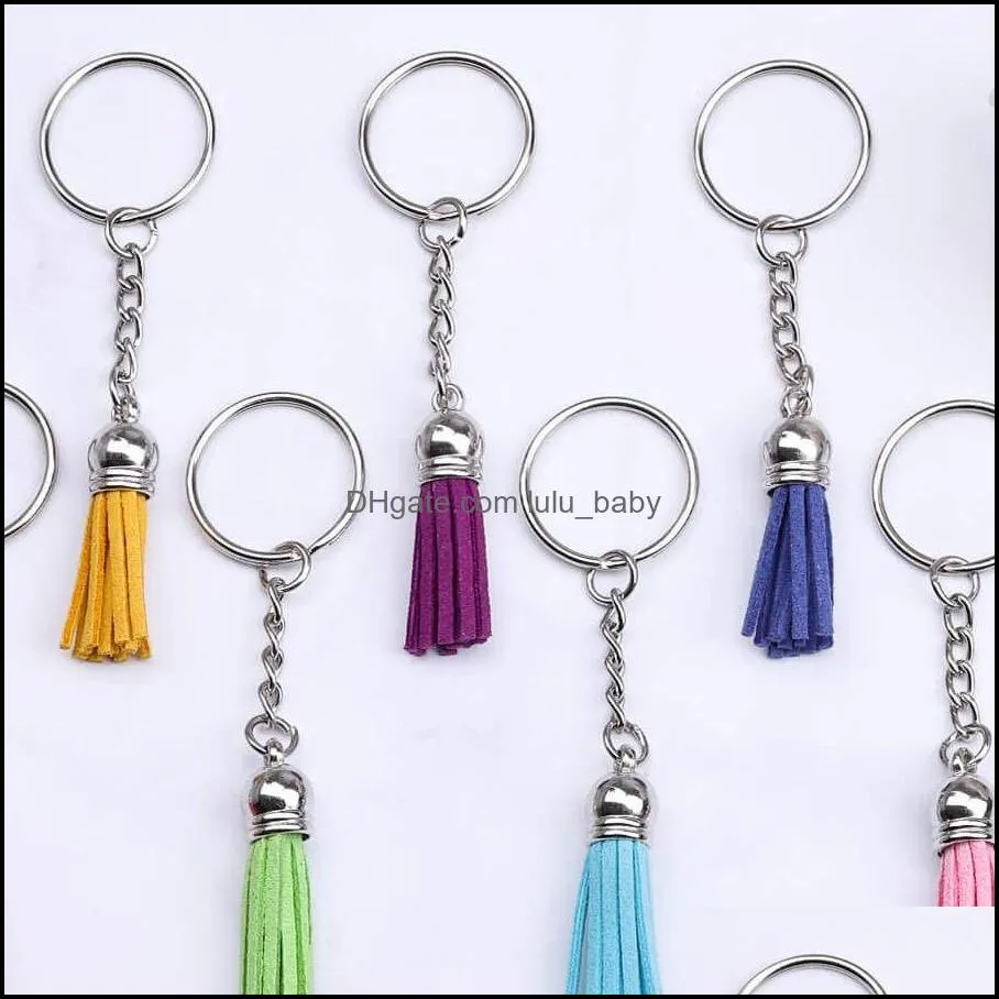 200pcs tassel keychain screw eye pins jump rings key ring with chain for christmas diy crafts jewelry making dhs q396fz
