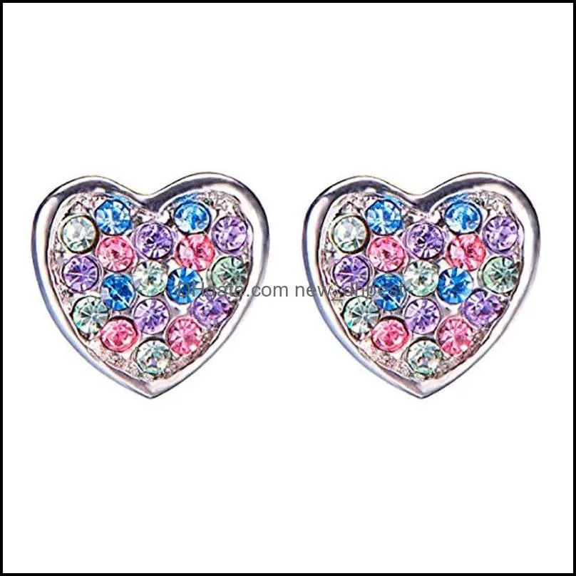 cute horse stud earrings for little girl kids crystal cat butterfly rainbow heart star earring christmas gift jewelry