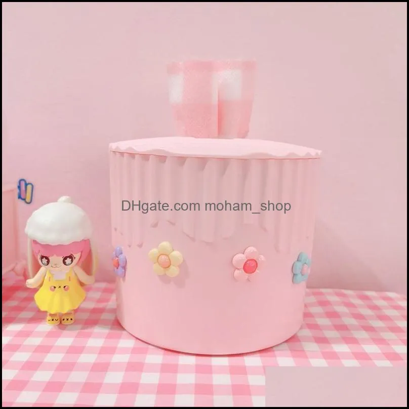 tissue boxes napkins pink box for removable roll paper small flower containers towel dispenser kitchen holder