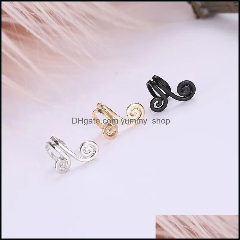 fashion plated gold clip screw back earring for women without piercing cartilage puck rock vintage ear cuff girls jewelry gifts 20220225