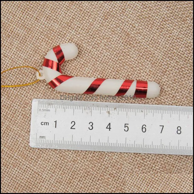 xmas candy cane ornament christmas tree pendant drop ornaments decorations mini stripe cane stick craft decor gold silver red wq550