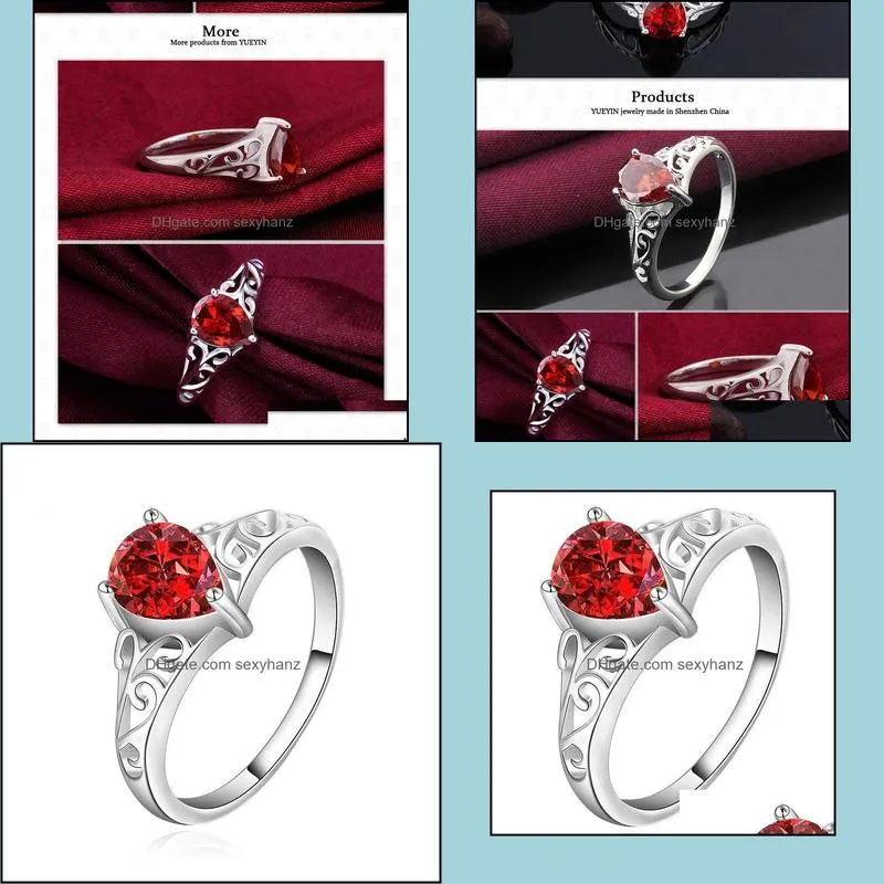 rings for women cubic zirconia china wholesale wedding crystal red silver diamond rings gemstone rings