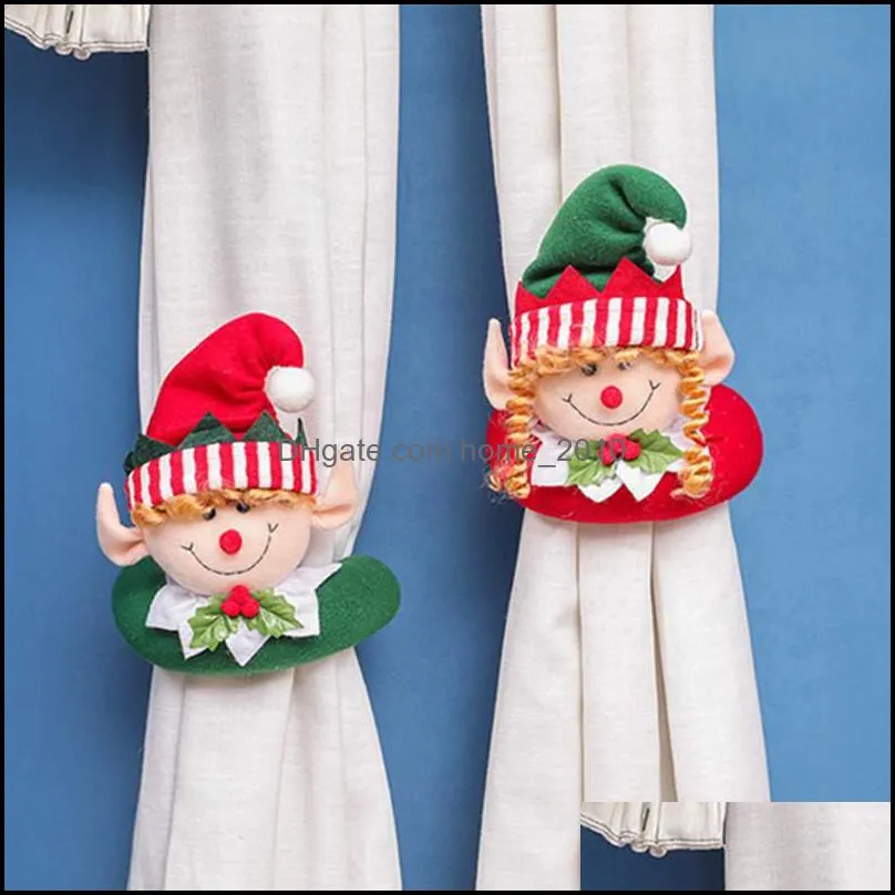 christmas curtain buckle doll santa snowman creative curtains hold back fastener xmas holiday home window decorations wy1421