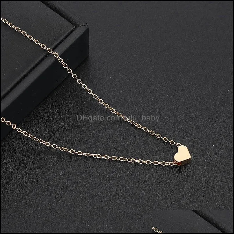 simple love heart necklace for women silver gold chain statement necklace as valentines day jewelry gift wholesale 2020z